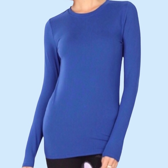 Tops - ❌DONATED❌Blue Brushed Microfiber Basic Long Sleeve Top